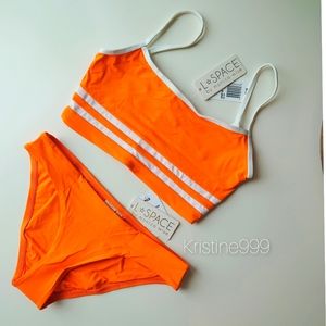 L*Space Ren Top Sandy Bottom  Bikini SET in Tangerine Orange